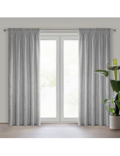 ZASŁONA GOTOWA AGIS NA TAŚMIE 140 X 270 CM SREBRNY