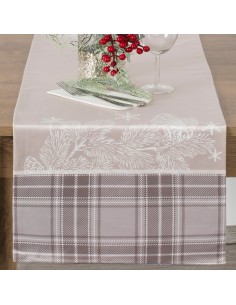 OBRUS ŚWIĄTECZNY HOLLY 40 X 140 CM BEŻOWY