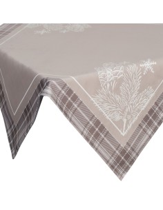 OBRUS ŚWIĄTECZNY HOLLY 85 X 85 CM BEŻOWY 2