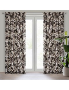 ZASŁONA GOTOWA RODOS NA TAŚMIE 140 X 270 CM CIEMNOBRĄZOWY