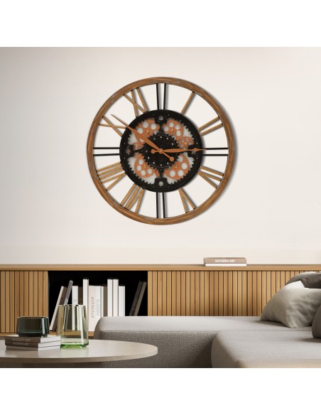 ZEGAR DEKORACYJNY 63 O 50 X 6 CM CZARNY