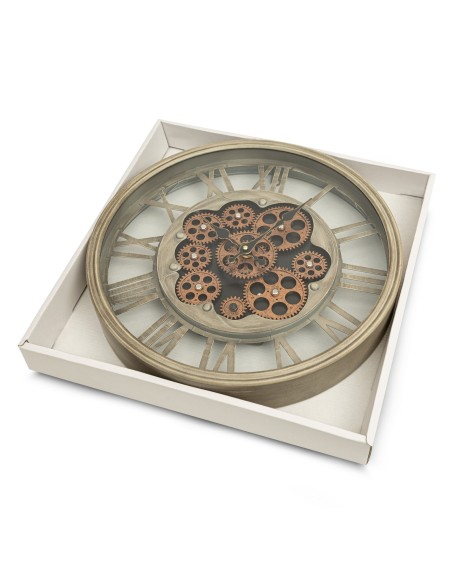 ZEGAR DEKORACYJNY 65 O 37 X 7 CM POPIELATY