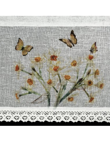 FIRANA GOTOWA FLORA 150 X 60 CM BIAŁY