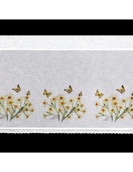 FIRANA GOTOWA FLORA 150 X 60 CM BIAŁY