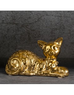 FIGURKA DEKORACYJNA KITY (02) 22 X 9 X 14 CM ZŁOTY 2