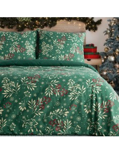 ŚWIĄTECZNY KOMPLET POŚCIELI CRISTIAN 160 X 200 CM BUTELKOWY ZIELONY