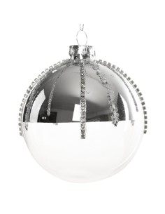 BOMBKA CHOINKOWA SZKLANA FI 8 CM TRANSPARENTNY