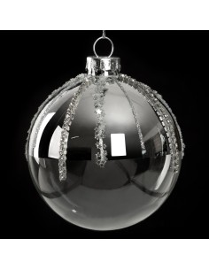 BOMBKA CHOINKOWA SZKLANA FI 8 CM TRANSPARENTNY 2