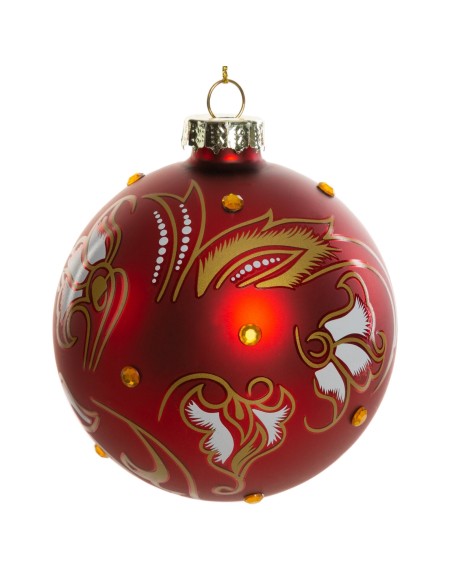 BOMBKA CHOINKOWA SZKLANA FI 8 CM CZERWONY