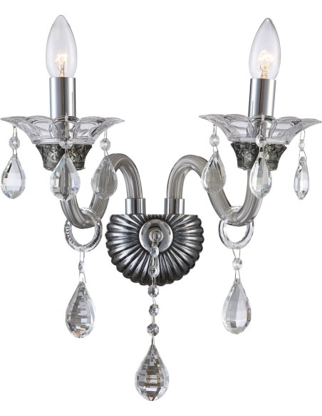 LAMPA GLITTER (04) 38 X 22 X 34 CM SREBRNY