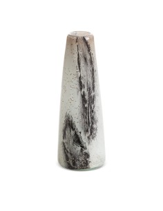 SZKLANY WAZON DEKORACYJNY LUCAS (01) O 11 X 31 CM KREMOWY