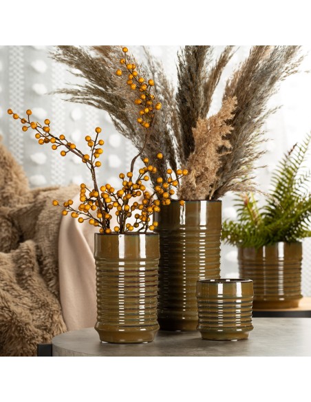 WAZON DEKORACYJNY SAMI FI 15 X 26 CM BRĄZOWY