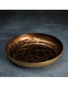 SZKLANA PATERA DEKORACYJNA SUZI (02) FI 21 X 4 CM ZŁOTY 2