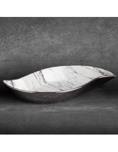 PATERA DEKORACYJNA SANA (02) 36 X 19 X 6 CM BIAŁY 2