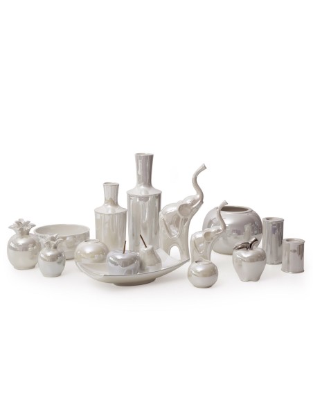 ŚWIĄTECZNA CERAMIKA FI 7 X 15 CM PERŁOWY