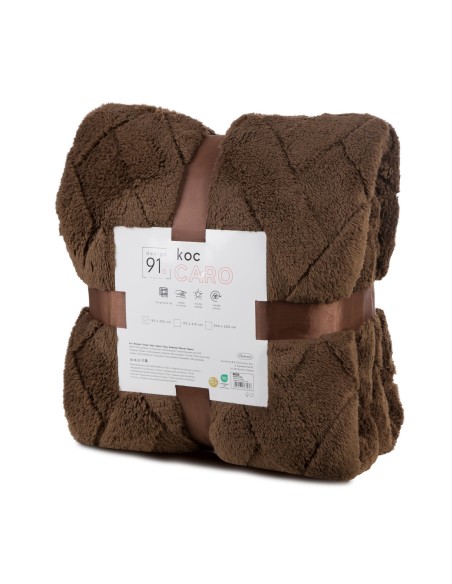 KOC D91 CARO 150 X 200 CM CIEMNOBRĄZOWY