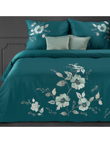 KOMPLET POŚCIELI HAFT6 160 X 200 CM TURKUSOWY