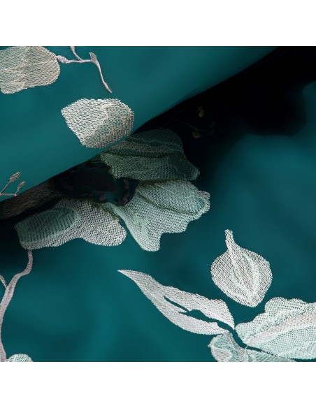 KOMPLET POŚCIELI HAFT6 160 X 200 CM TURKUSOWY