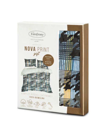 KOMPLET POŚCIELI W PUDEŁKU MANDY 220 X 200 CM NIEBIESKI