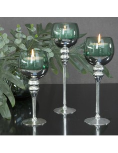 SZKLANY ŚWIECZNIK DEKORACYJNY CLOE FI 12 X 35 CM BIAŁY 2