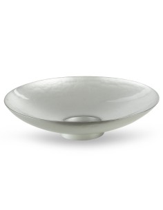 SZKLANA MISA DEKORACYJNA KALA FI 35 X 9 CM SREBRNY