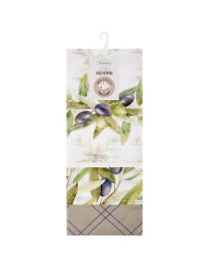 KOMPLET RĘCZNIKÓW KUCHENNYCH OLIVE 50 X 75 CM NATURALNY