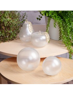 SZKLANA KULA DEKORACYJNA GABI (01) FI 14 X 14 CM BIAŁY 2