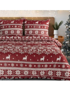 ŚWIĄTECZNY KOMPLET POŚCIELI OSLO 160 X 200 CM CZERWONY