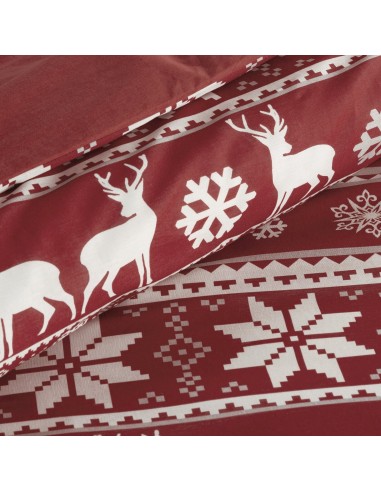 ŚWIĄTECZNY KOMPLET POŚCIELI OSLO 220 X 200 CM CZERWONY