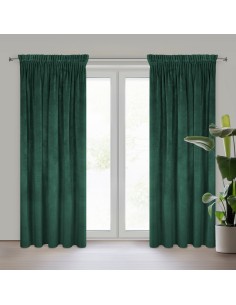 ZASŁONA GOTOWA VILLA NA TAŚMIE 140 X 300 CM CIEMNOZIELONY