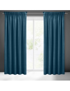 ZASŁONA GOTOWA SIBEL NA TAŚMIE 140 X 270 CM CIEMNONIEBIESKI