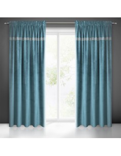 ZASŁONA GOTOWA JOVITA NA TAŚMIE 140 X 270 CM CIEMNOTURKUSOWY