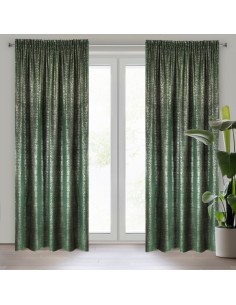 ZASŁONA GOTOWA D91 CYPR NA TAŚMIE 140 X 270 CM ZIELONY