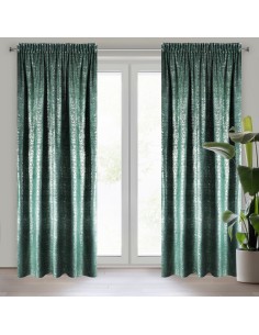 ZASŁONA GOTOWA D91 CYPR NA TAŚMIE 140 X 270 CM TURKUSOWY