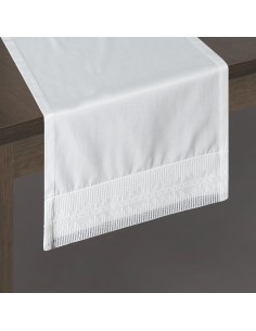 OBRUS DEKORACYJNY 35 X 180 CM BIAŁY