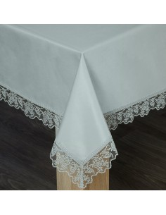 OBRUS DEKORACYJNY 150 X 220 CM SREBRNY