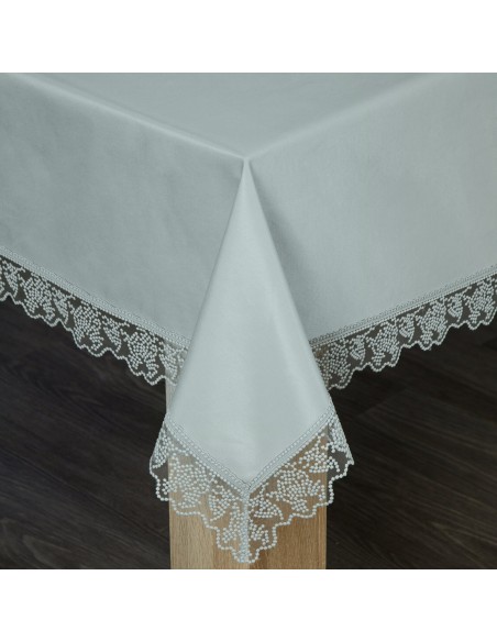 OBRUS DEKORACYJNY 150 X 220 CM SREBRNY