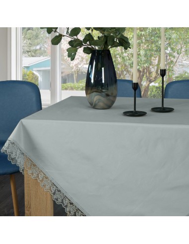 OBRUS DEKORACYJNY 150 X 220 CM SREBRNY