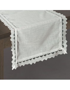 OBRUS DEKORACYJNY 35 X 180 CM BIAŁY