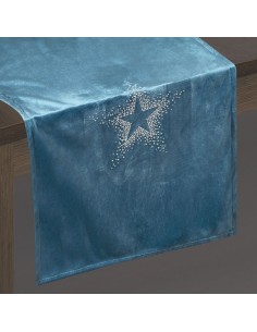 OBRUS ILONA 40 X 140 CM GRANATOWY