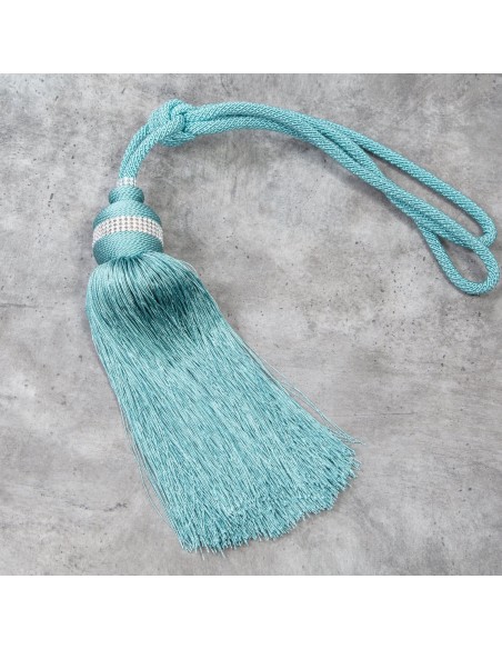 SZNUR DEKORACYJNY TRACY 63 CM JASNOTURKUSOWY