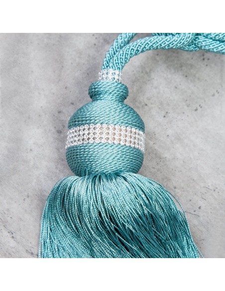 SZNUR DEKORACYJNY TRACY 63 CM JASNOTURKUSOWY