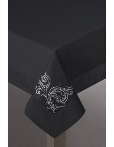 OBRUS DEKORACYJNY 160 X 300 CM CZARNY