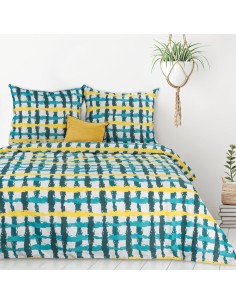POŚCIEL BAWEŁNIANA D91 IDA 01 220 X 200 CM TURKUSOWY