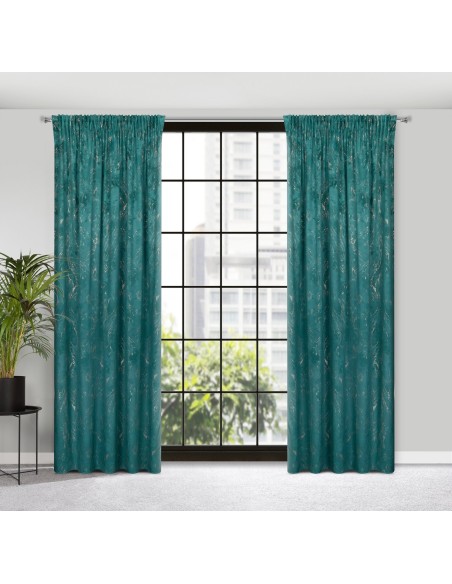 ZASŁONA GOTOWA NADIA NA TAŚMIE 140 X 300 CM CIEMNOTURKUSOWY