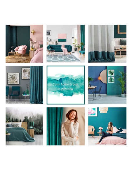 ZASŁONA GOTOWA NADIA NA TAŚMIE 140 X 300 CM CIEMNOTURKUSOWY