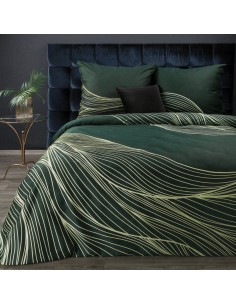 KOMPLET POŚCIELI SATYNOWEJ PREMIUM 3 220 X 200 CM CIEMNOZIELONY