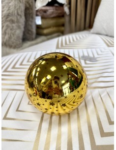 Ozdoba świąteczna szklana - bombka złota.