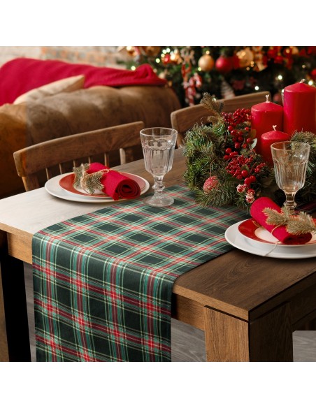 OBRUS ŚWIĄTECZNY AURORA 40 X 180 CM CZERWONY