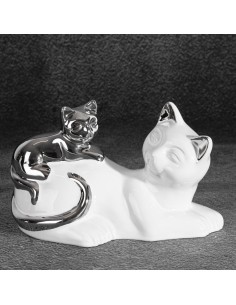 FIGURKA DEKORACYJNA CAT 20 X 11 X 12 CM BIAŁY 2